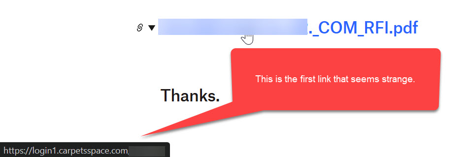 Suspicious link Suspicious link